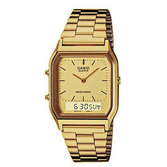 Casio AQ-230GA gold-tone analog-digital watch